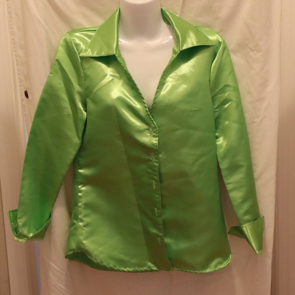 Charades Women's Joker Button down Top Halloween Cosplay Size Small